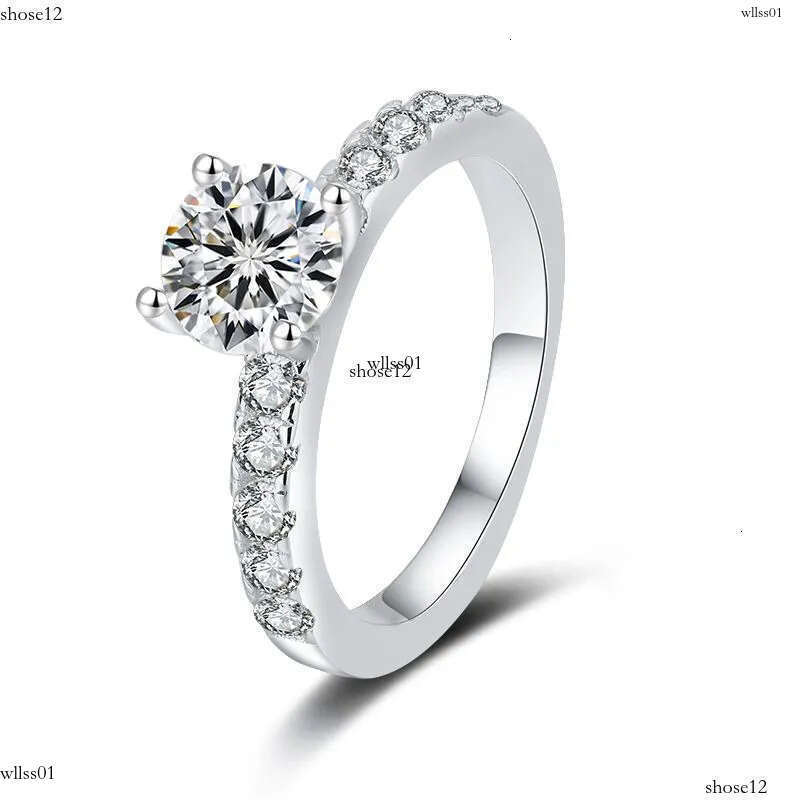 rings designer women sterling sier inlaid VVS1 pass dia tester moissanite for womens engagement wedding ring luxe jewelry woman US size 5-9