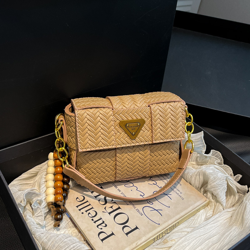 free shipping hot designer bag New Fashionable Casual Outdoor Underarm Bag Vintage Trendy Woven Small Square Bag black coffee khaki