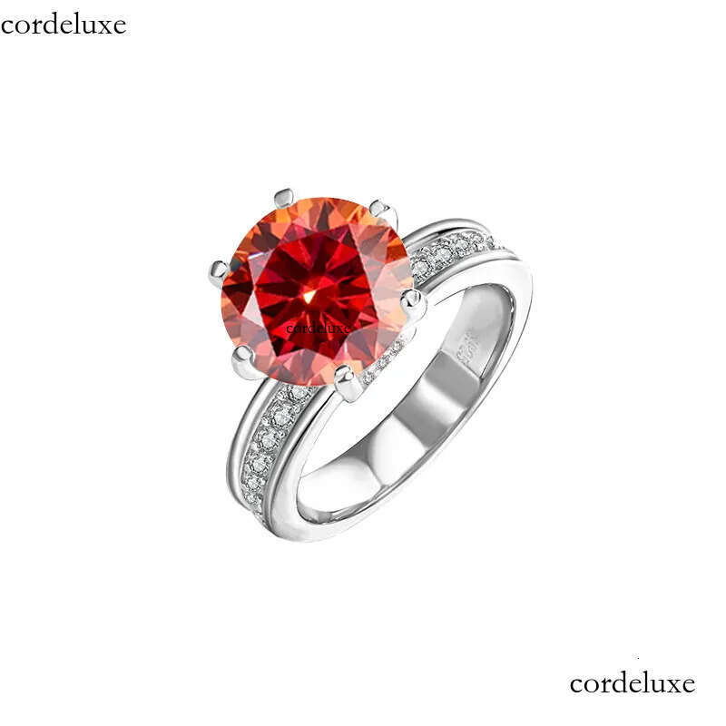 Ladies Sterling Sier 3ct 5ct VVS Moissanite by Dia Test Wedding Crown Nail Ring Designer jewelry 1b