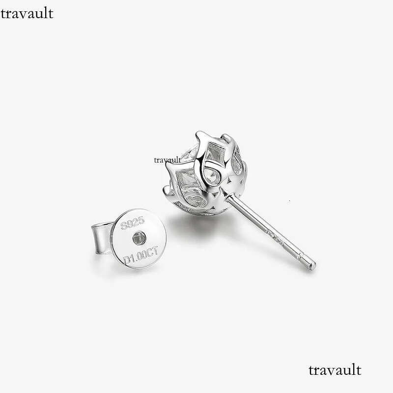 OEVAS Real 0.5-1 Carat D Color Moissanite Stud Earrings For Women Top Quality 100% Sterling Sier Sparkling Wedding Jewelry