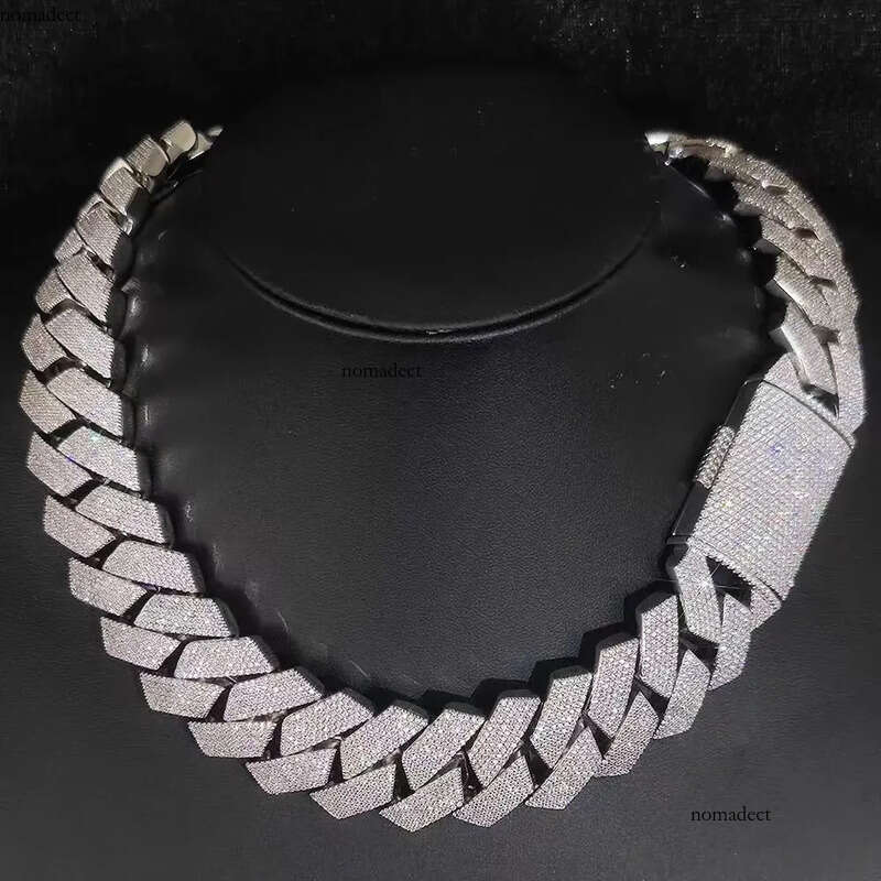 Necklace Moissanite designer sier rose gold iced out pass dia tester pendant Sterling Vvs cuban link chain fc