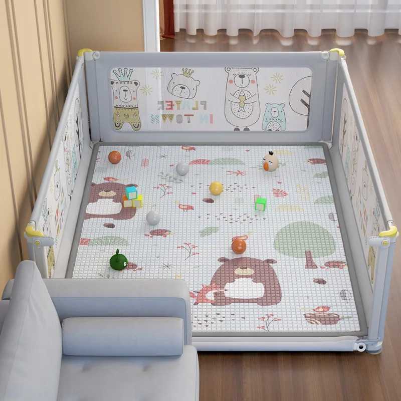 IMBABY Playpen for Children Liftable Childrens Playground Cartoon Game Baby Playpens AntiCollision Child Safety Barrier Fence C250929