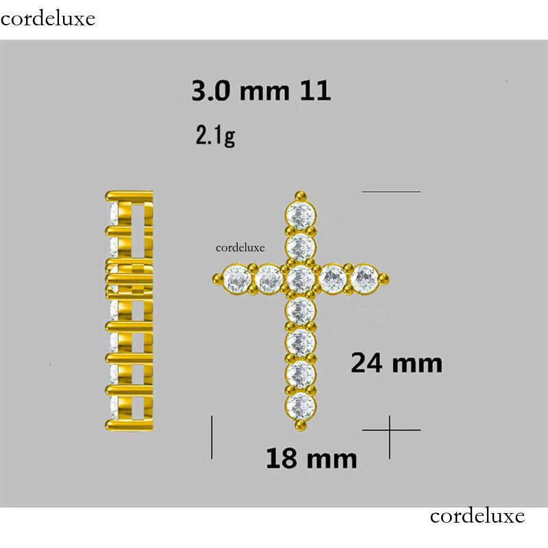2023 New Pass Dias Tester VVS Initial Mossanite Pendant Dia Cross Fine Jewelry Necklaces Moissanite Sterling Sier c7