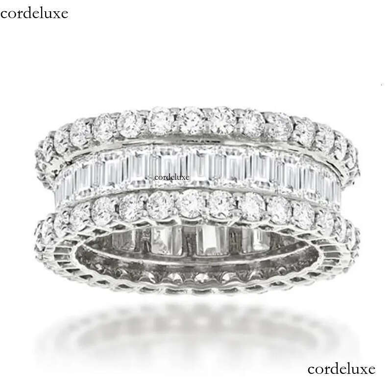 cuba Cuba chain designer jewelry Moissanite dia ring Vecalon Lustre Promise Wedding Band Ring Top quality Sterg Sier VVS Dia Engagement rings for wome