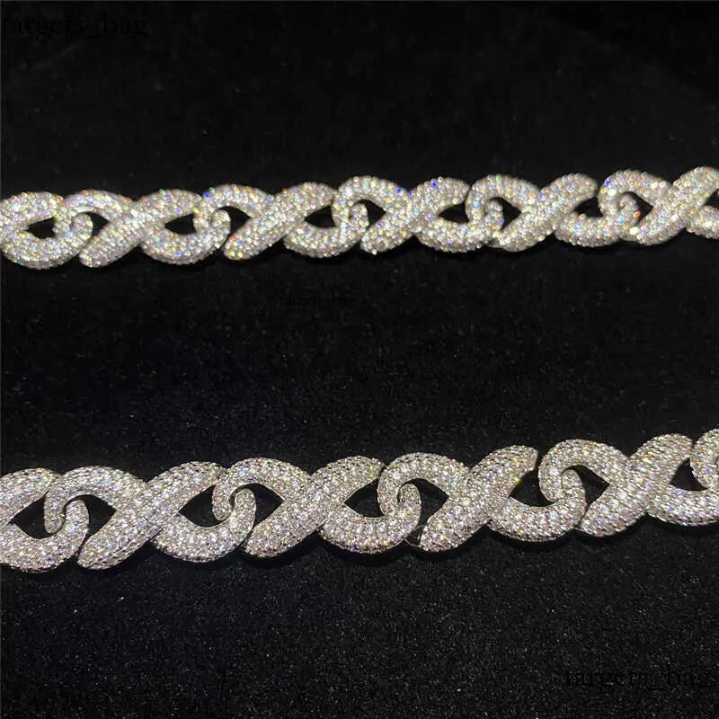 bracelet necklace mossanite Full Iced Out Classic Box Clasp Moissanite Link Fine Hip Hop Men Jewelry Cuban Necklace Bling Dia Chain