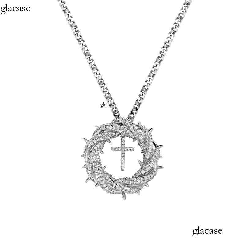 Hip Hop Vintage Cross Pendant Necklace Gold Plated Women Mens Religion Jewelry 21