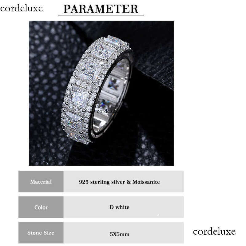 Hailer Joyas Square Stone Ring Designs Sterling Sier Halo Weddings Men Band Moissanite Mens 7e