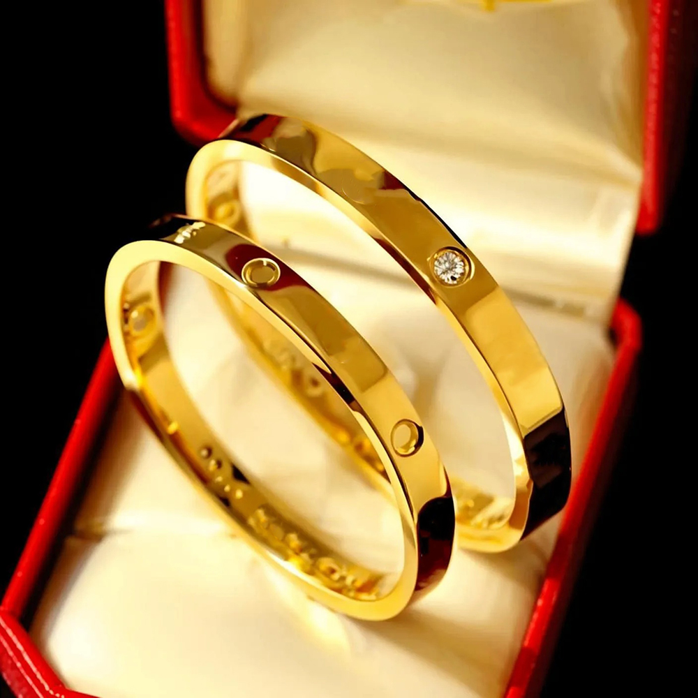 bracelet designer jewelry women men rose gold Titanium Steel Classic 16 to 22 size bangle luxe Fashion designer alloy valenines day Christmas Gift