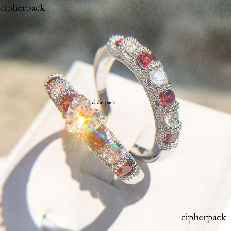 Drop Shipping High Quality Vintage Fashion Jewelry Sterling Sier Pear Cut Topaz&Ruby CZ Gemstones Women Wedding Bridal Heart Ring Set 37