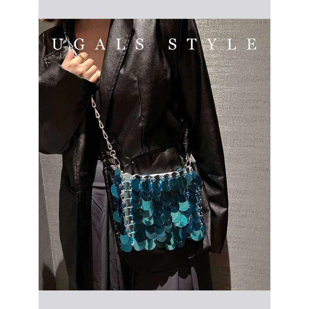 Designer Luxury For PVC Sequins Chain Woven Bag Women Evening Bags Purses And Handbags