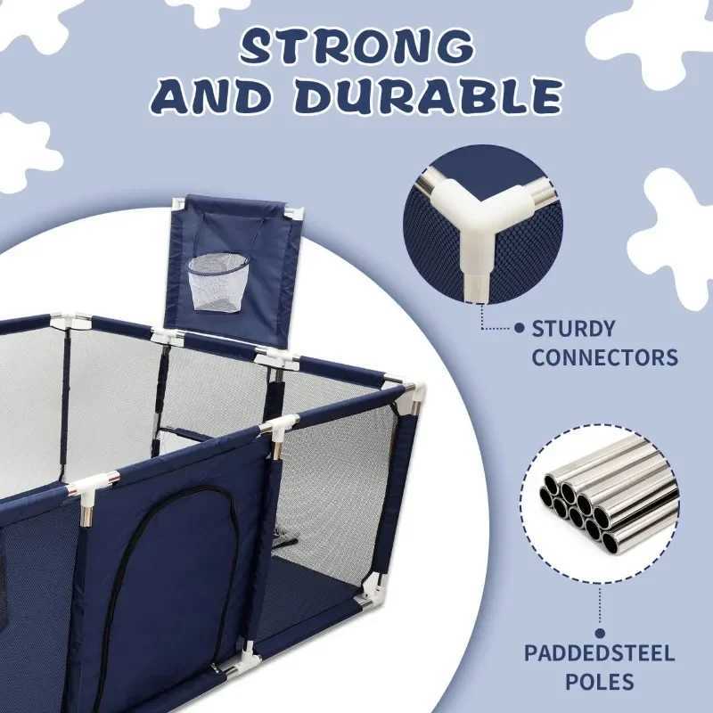 Square Baby Playpen Toddler baby games park Infant Activity Barriers Playground Kid Ball Pit Playpen Baby corralito Safety Fence C250929