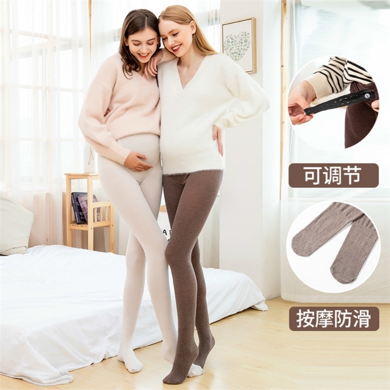 Sleep Lounge Comfortable Pregnant Women Pantyhose 150g Spring And Autumn Non Plush Cotton Vertical Stripe Sole Antiskid Deodorant Belly 230414