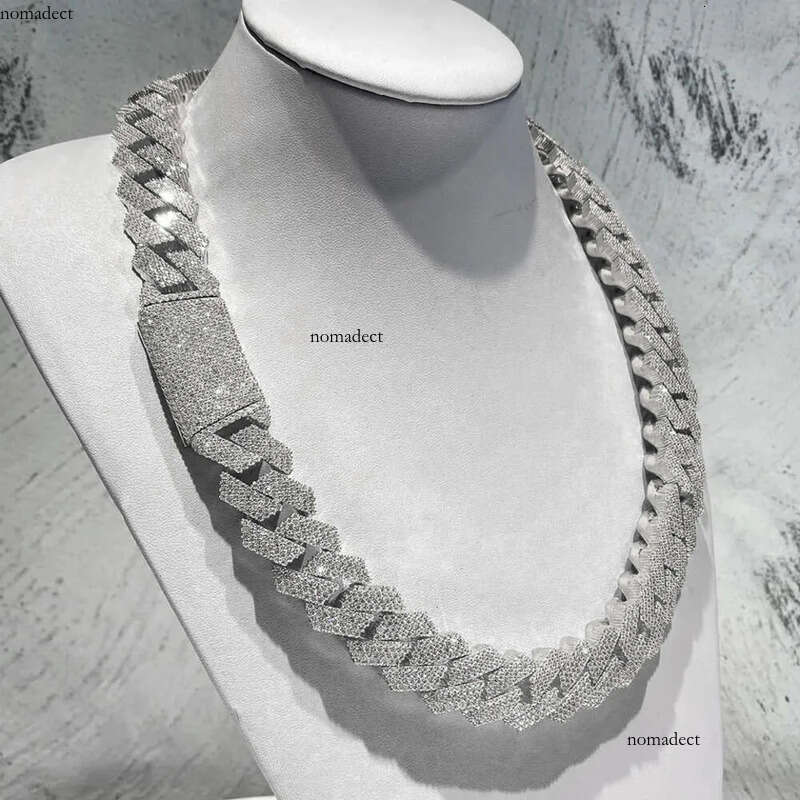 Pendant Necklaces Chains moissanite necklace designer jewelry cuban k chain Iced Out Pass Dia Tester Sterg Sier Necklace Moissanite chains 09