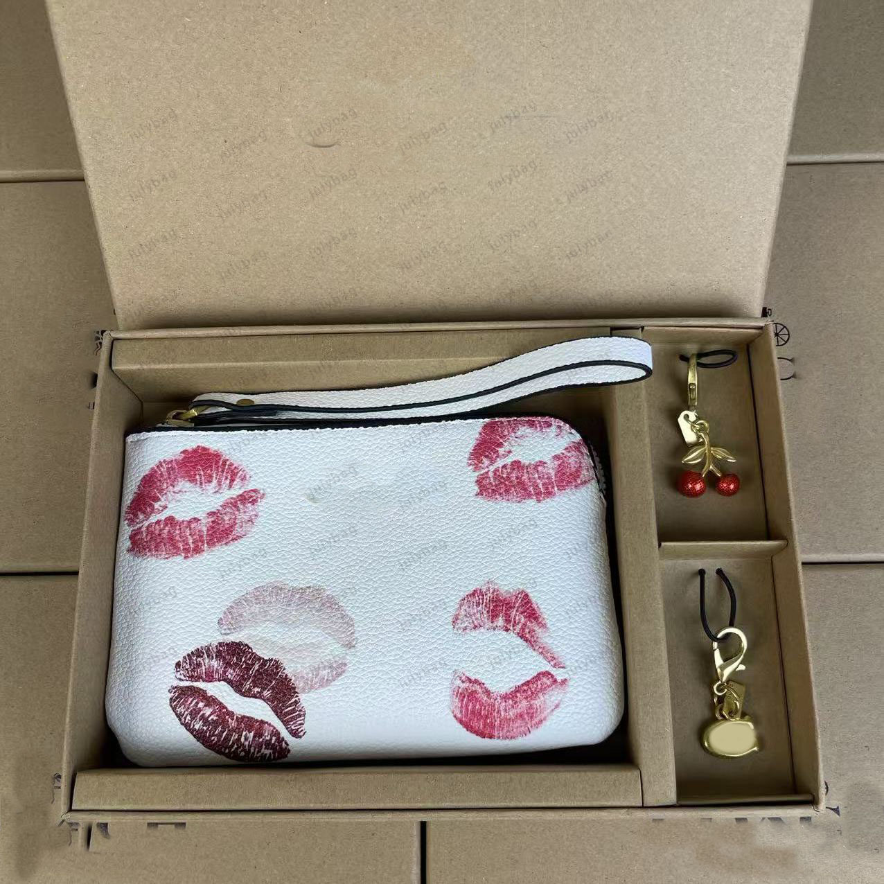 Mini Leather Wallet with Zipper, Coin Purse, Keychain - Black & Brown