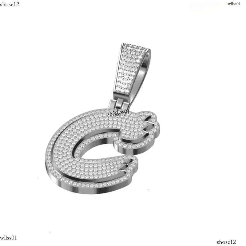 Fine New Sier Moissanite Classic Letters Pendant Punk Hiphop/Rock For Men Hip Hop Jewelry