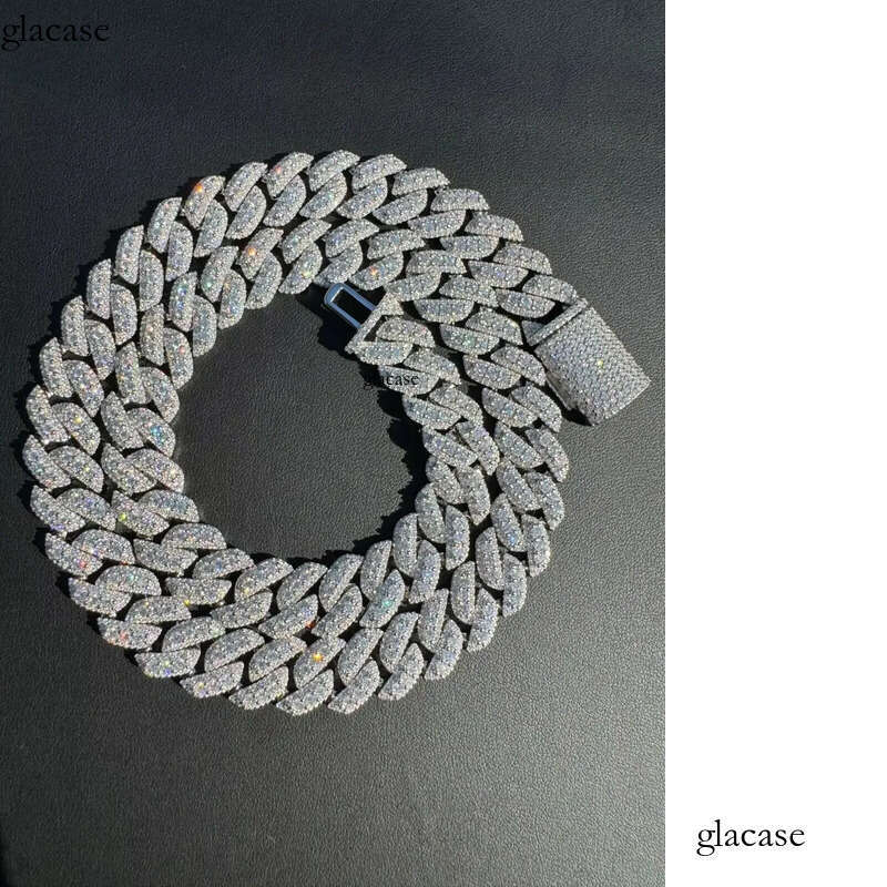 MOISSANITE Sterling Sier 10mm 12mm 14mm Miami Cuban Link Chain Rounded Prong Vintage 16-30 Lengths PASSES DIA Tester 61