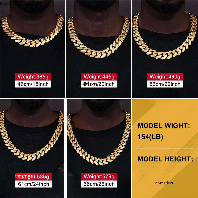Cadenas cubana Wholesale Hip Hop Jewelry 14K Gold Plated Choker Solid Miami Cuban k Chain Necklace For Men a8