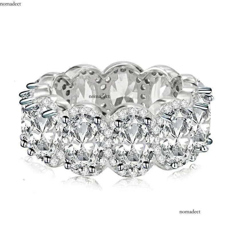2024 Choucong Brand Designer Wedding Rings Jewelry Sterling Sier Oval Cut White Topaz Moissanite Dia Party Eternity Women Couple Bridal Ring Set 33