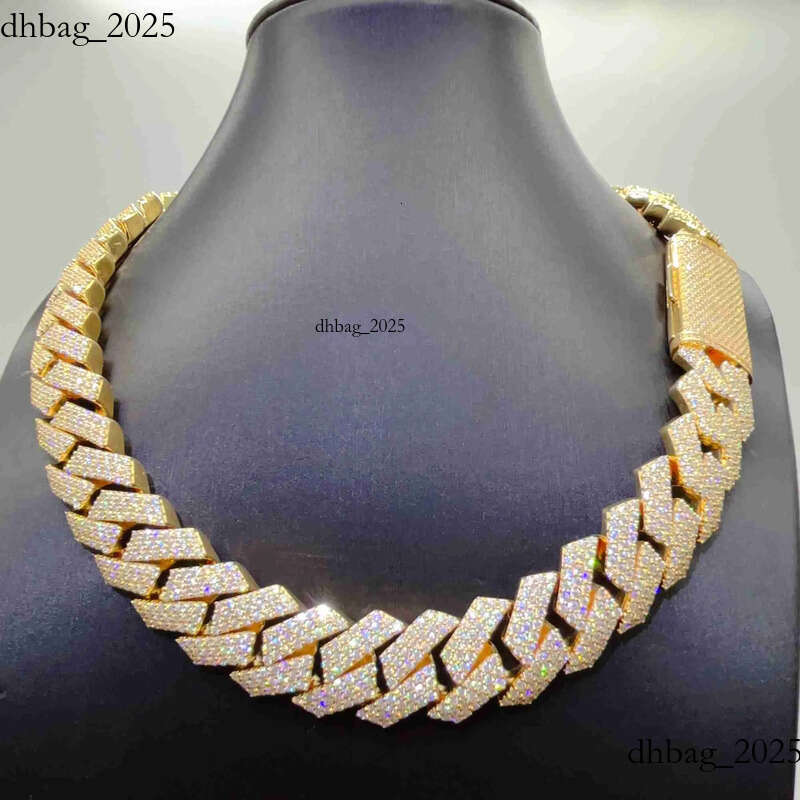 moissanite jewelry cuban link chain Iced Out Pass Dia Tester Vvs Moissanite Jewelry Necklace Bracelet Women 14mm chains for men designer jewlery