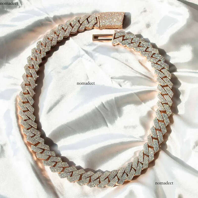 Pendant Necklaces Kibo Custom Hip Hop Necklace Jewelry Vvs Sterg Sier Def 20mm Dia Moissanite 14k Rose Plated Cuban k Chain 42