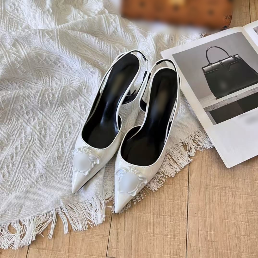 Or 7cm Dress Crystal Sgback Pumps Designer La Medusa Dinner Sandals Women Party Top Quality Leather High Heels Shoes 35 to Size 42 o6