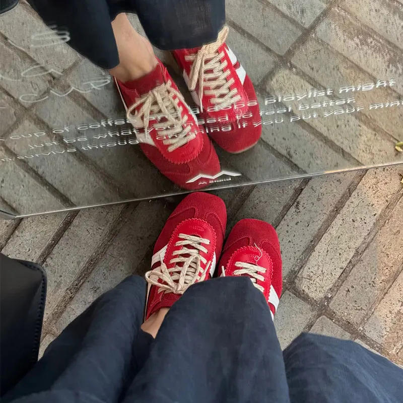 Forrest Gump Shoes Women 2025 fourseason genuine leather womens sneakers flat casual retro German training shoes 250930