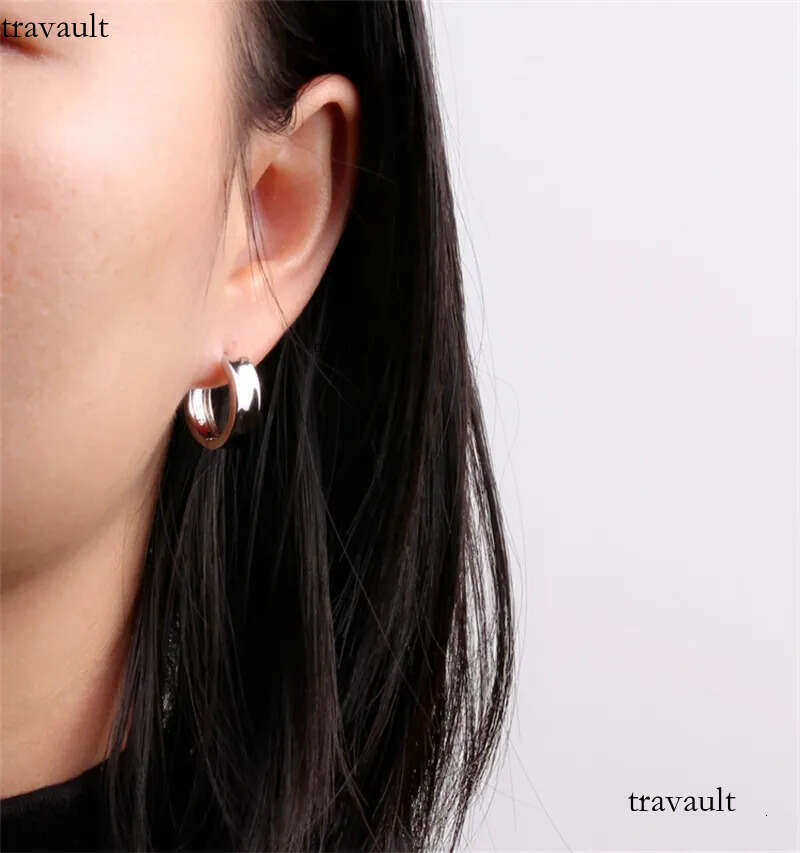 Original Sterling Sier Stud Concave Earrings Womens Simple Neutral Trend Cold Style Fashion All-Match Jewelry Accessories