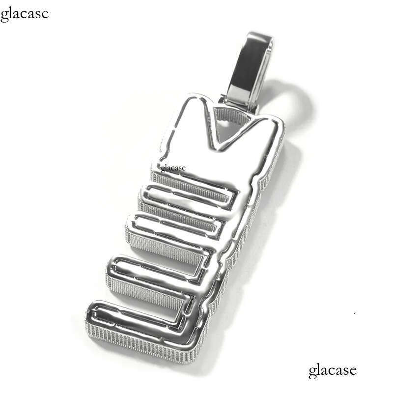 Hip Hop DIY Custom New Font Vertical A-Z Name Letters Pendant Necklace Jewelry 5f