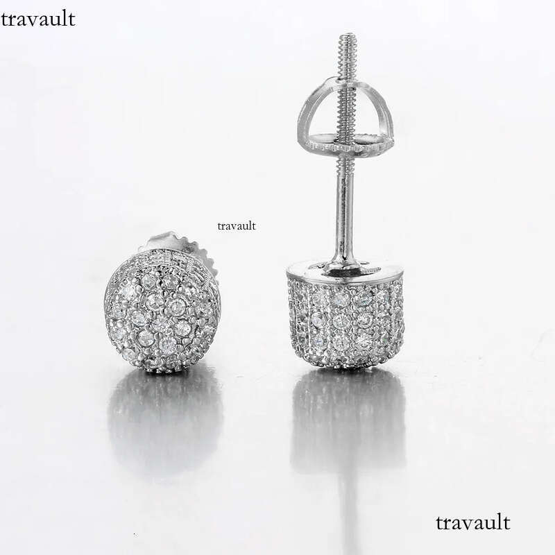 HipHop Half Round Thread Earrings for Women Micro Set AAA Zircon Party Banquet Womens Jewelry
