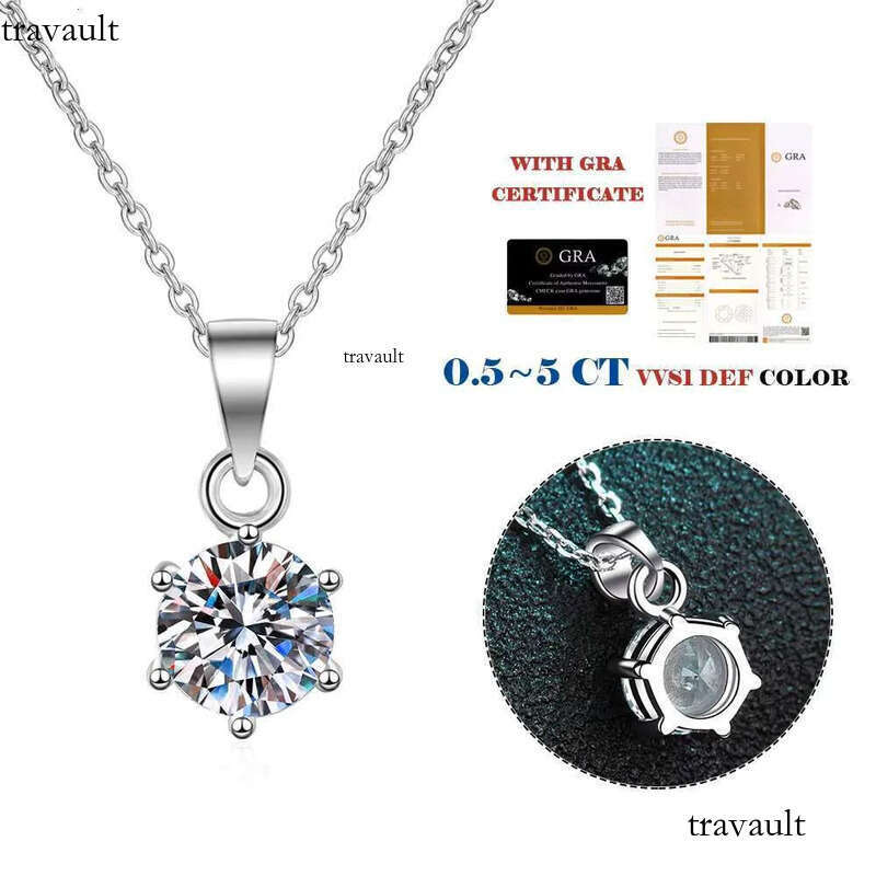 DHCollections Sier Necklace for Women with Classic Solitaire Pendant Minimalist Chain 16 Inches