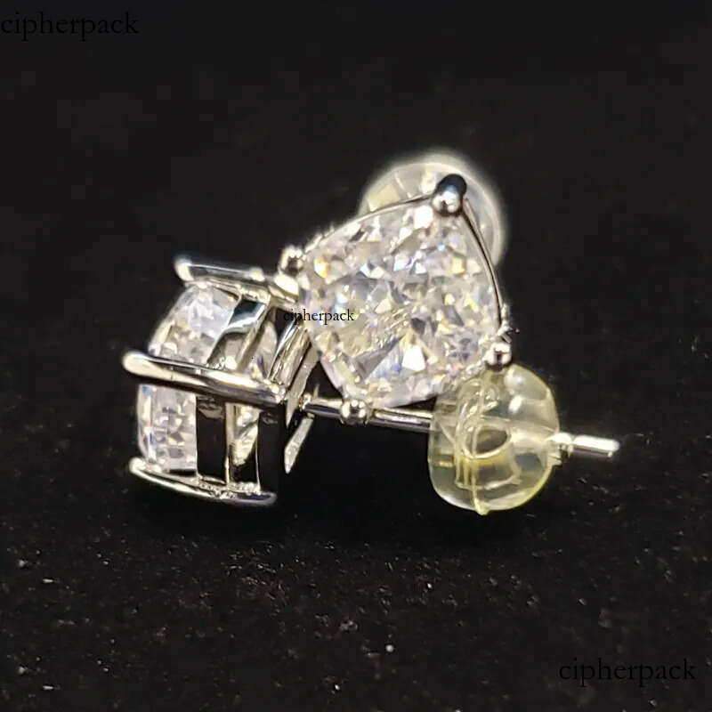 2025 Rulalei Brand Top Sell Elegant Sterling Sier Simple Fashion Jewelry Cushion Shape Lab Moissanite Dia Party Sweet Cut Women Wedding Stud Earring G