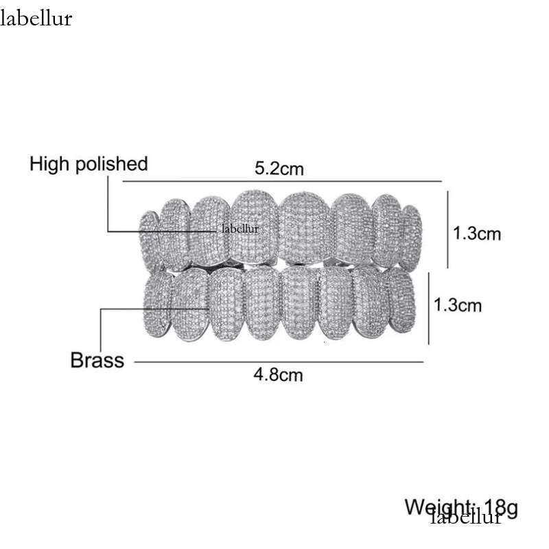 Exclusive Customization Moissanite Teeth Grillz Iced Out Hop Sier Decorative Braces Real Dia Bg Tooth Grills For Men Women No Need Provide Molds ff