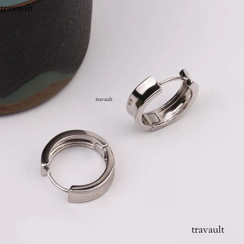 Original Sterling Sier Stud Concave Earrings Womens Simple Neutral Trend Cold Style Fashion All-Match Jewelry Accessories