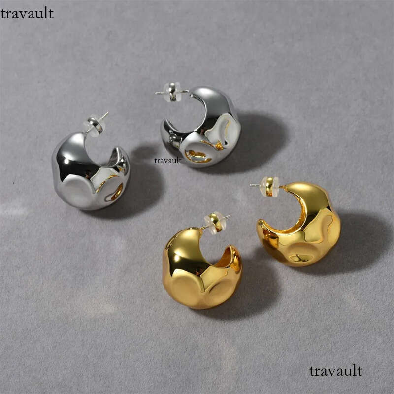 Fashion Vintage Concave Convex Design C-Shaped Earrings for Women Light High-end Charm Daily Wear Jewelry Gift Trend