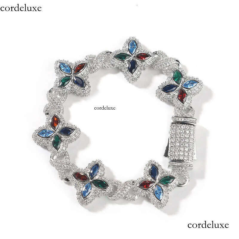 Hip hop Rap Unlimited Clover Bracelet Fashion Trendy Cool Pi Handsome High End 5A Zircon Color Handmade Jewelry 20