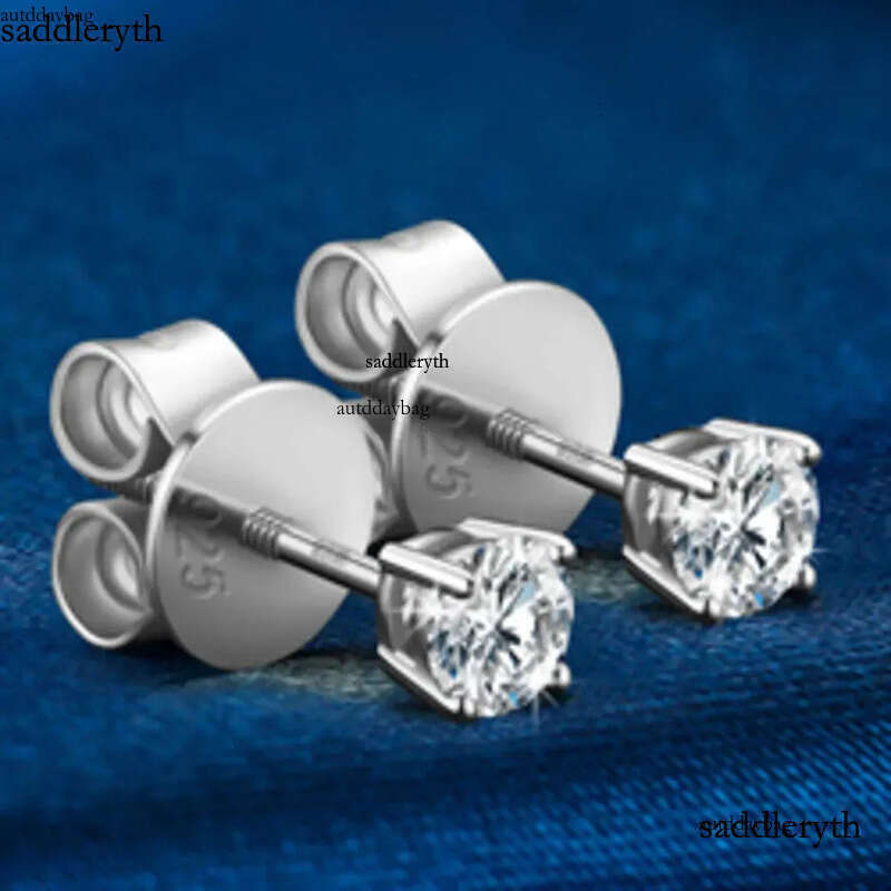 Dropshipping Usa Warehouse 3mm-10mm Gold Plated Sterg Sier Vvs Moissanite Dia Women Mossanite Stud Earrings Men 7a