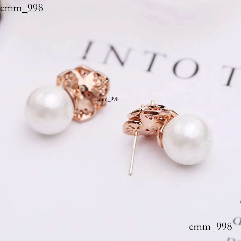 Elegant Freshwater Camellia Flower Earrings for Women Dia Zircon Stud Ball Pearl Earring Fashion Wedding Jewelry Nice Gift