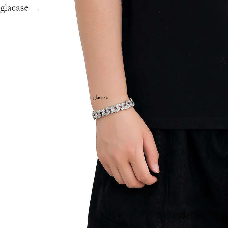 12mm Hip Hop 8 Shape Cuban Chain Necklace Bracelets 5A T Zircon Mens Jewelry Gift 9d