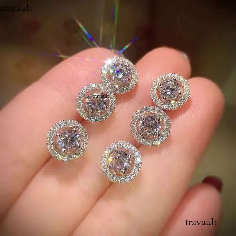 Vecalon New Arrival Best Friends Gold Plated Earings Big Dia for Women White Zircon Earrings 2024