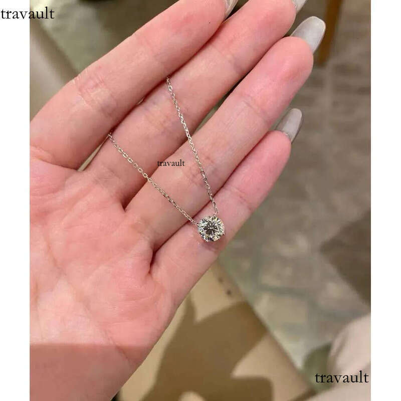 DHCollections Sterling Sier Elegant Pierced Moissanite Necklace Chocker Women