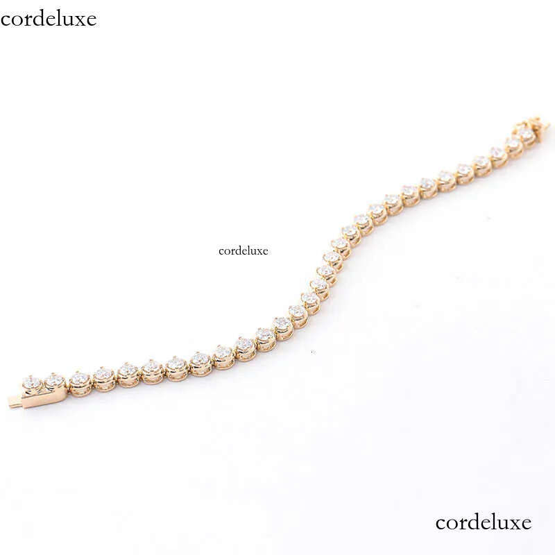 Moissanite Jewelry Custom Lab Grown Dia Tennis Bracelet Sier 10k 14k Gold Bezel Setting Chain Hot Sell 67