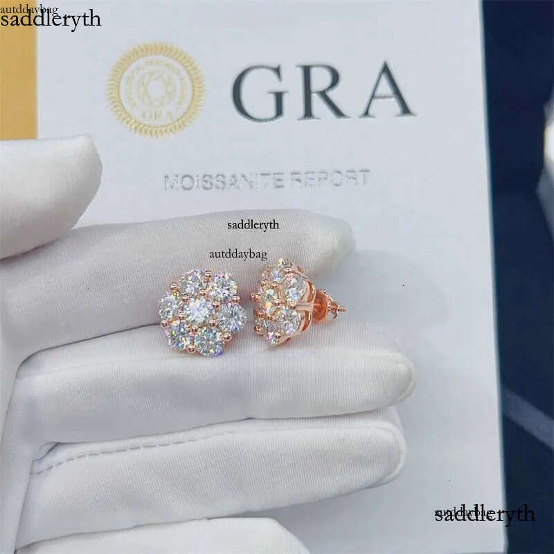 Zuanfa Top Selg Pass Dia Tester Fine Jewelry Sier 8mm 12mm wer Vvs Moissanite Stud Earrings cb