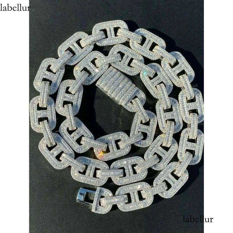Ice out bracelet moissanite chain Vvs Cuban Chain Link Baguette Moissanite Dia Mariner f2