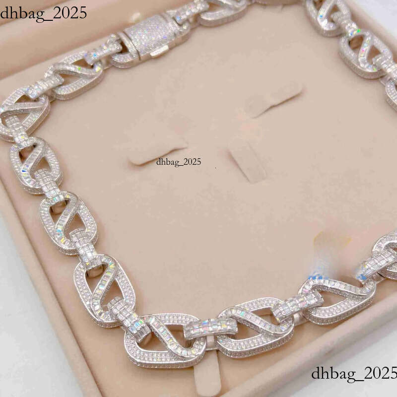 American Custom Hip Hop Fine Jewelry Necklace Bracelet Sier Iced Out Vvs Moissanite Dia Cuban Link Chain