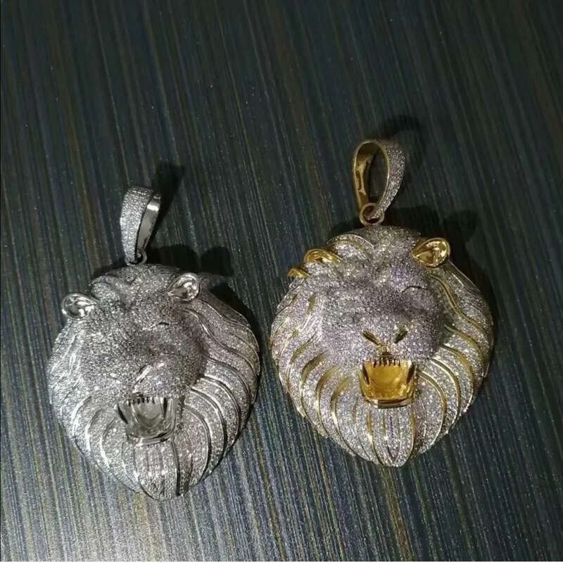 mens jewelry hip hop Iced out pendant designer necklace bling dia cuban link chain big pendants lion animal rapper accessories
