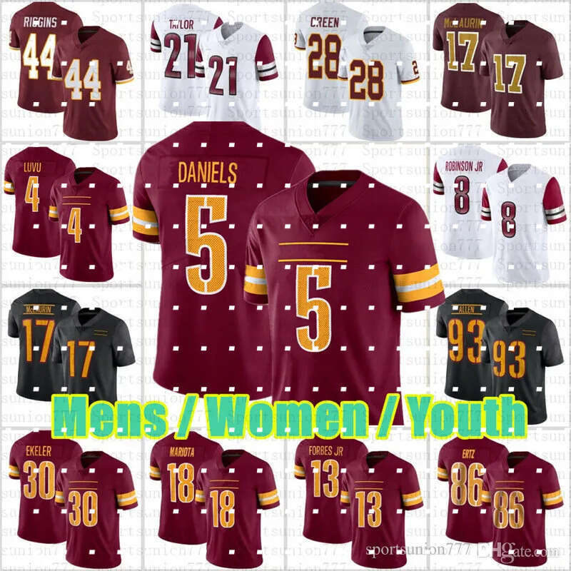 5 Jayden Daniels Terry McLaurin Football Jers Tress Way Austin Ekeler Sean Taylor Marcus Mariota Bobby Wagner Washingtons Frankie Luvu Commanders Luke