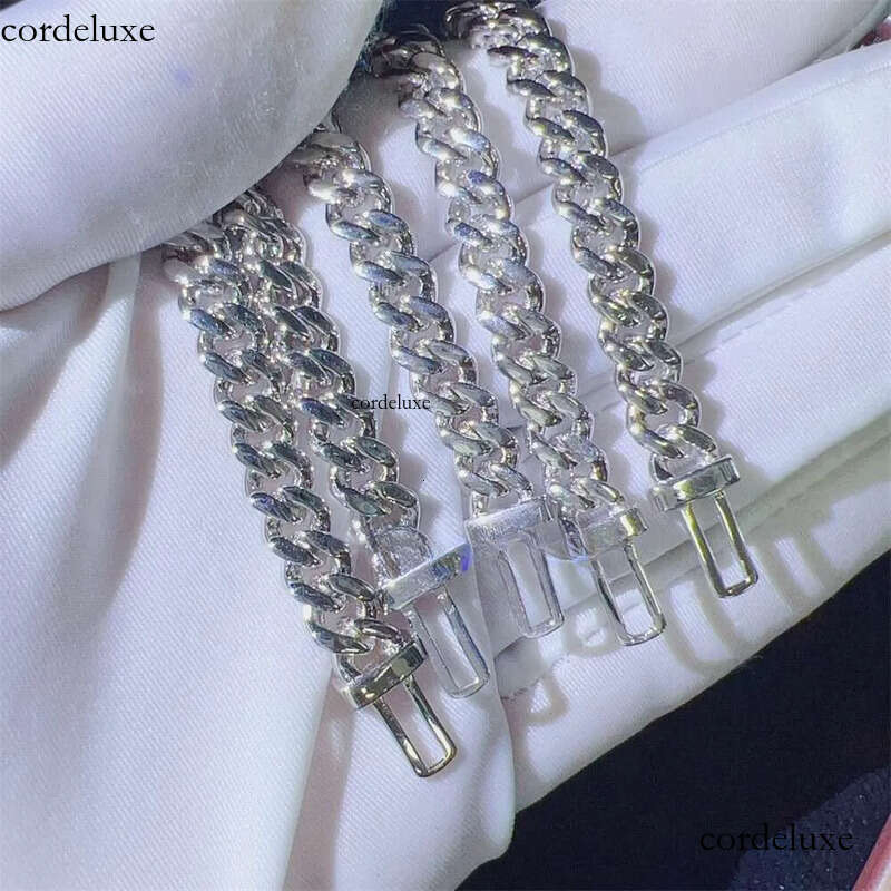 designer hip hop jewelry 8mm 16 18 20 22 inches link necklace VVS GRA Certified moissanite cuban chain de