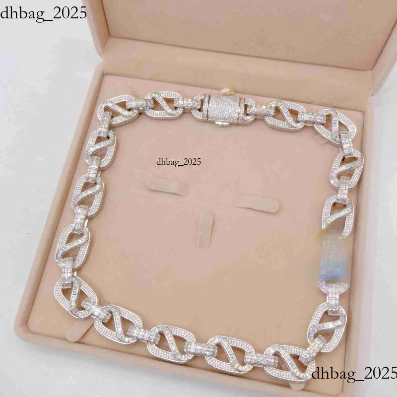 American Custom Hip Hop Fine Jewelry Necklace Bracelet Sier Iced Out Vvs Moissanite Dia Cuban Link Chain