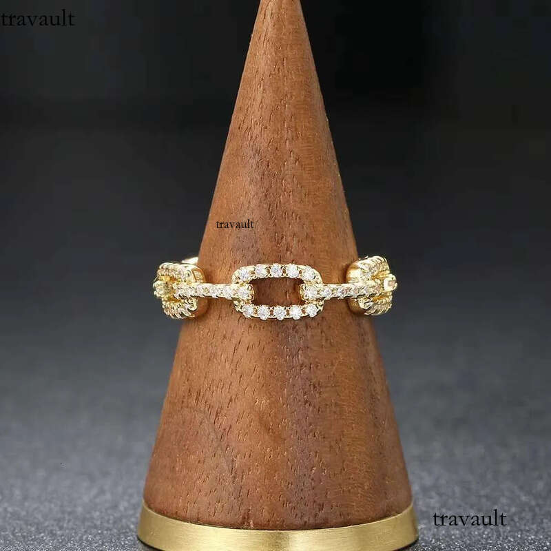 DHCollections Fashion Jewelry High Quality Trendy Ladies Woman 5mm Full CZ Zircon Chain Ring