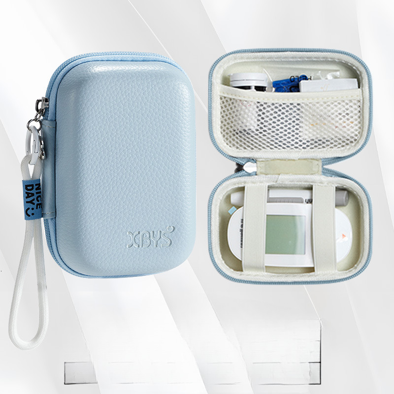 New Blood Glucose Meter Portable Storage Bag Handheld Convenient Thickened Drawstring Fixed Wool fashion Anti collision Leather Cover Designer Bag Han